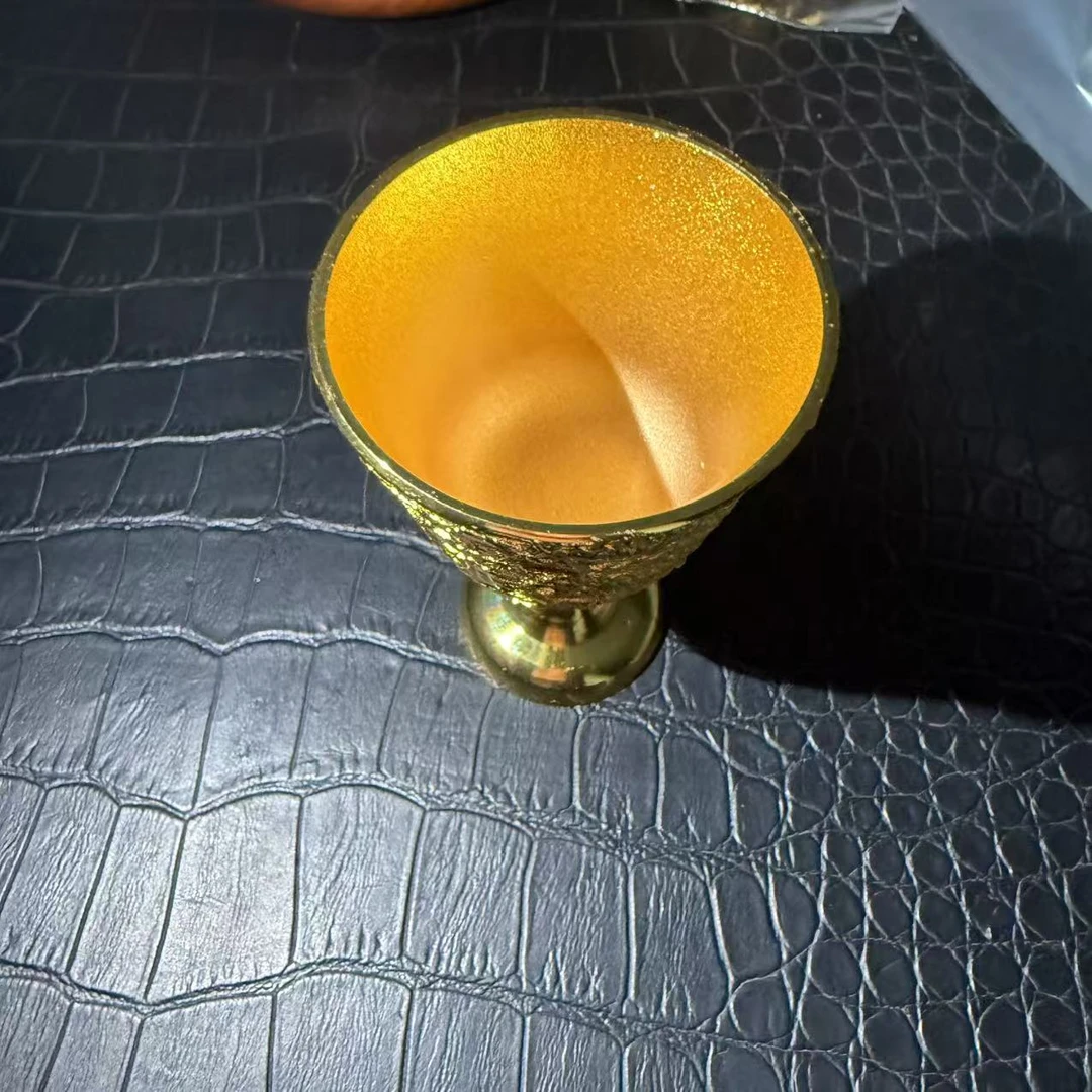 足银银制品 收藏级轻奢气质简约精致黄色杯子ys62808