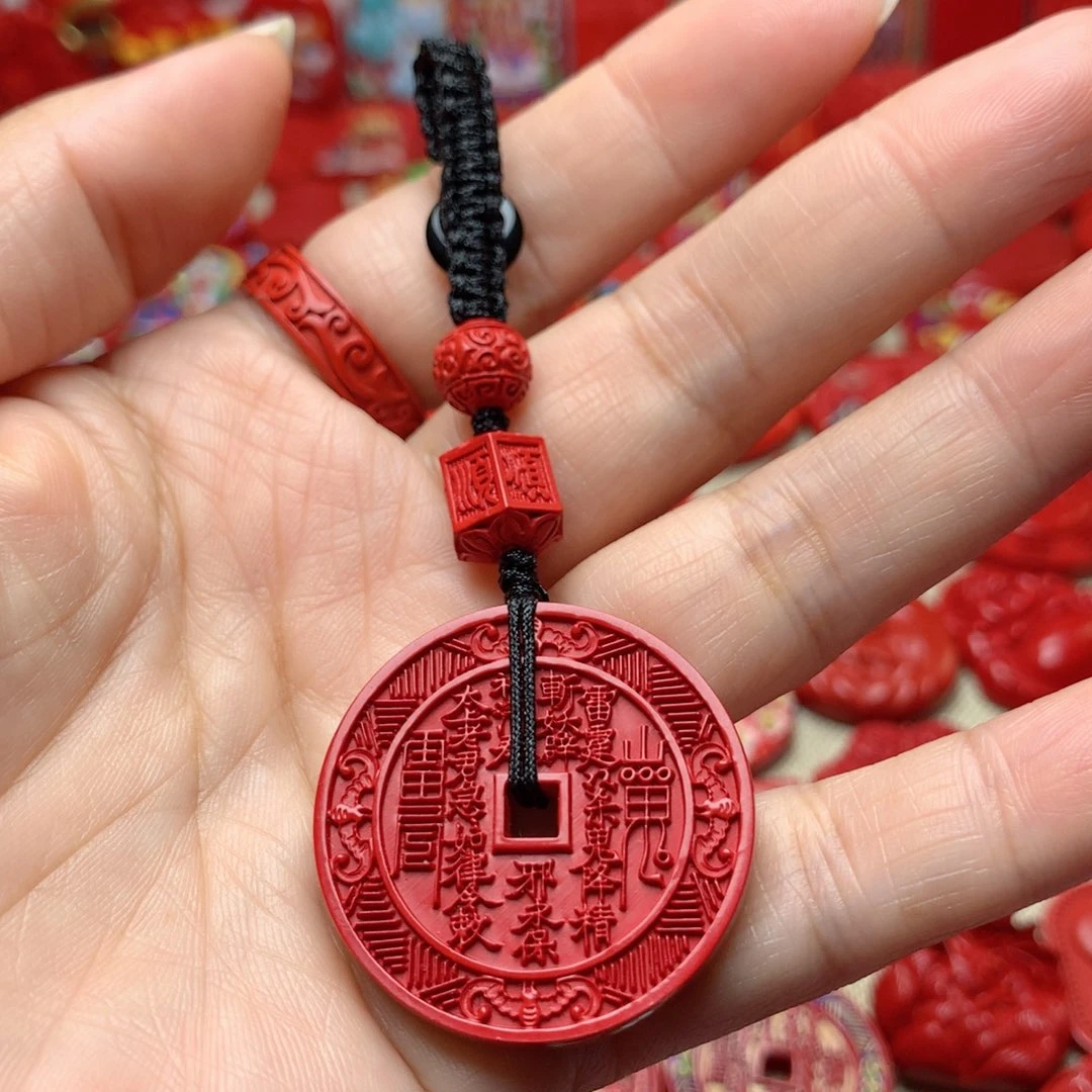 天然辰砂工艺品朱砂钥匙扣