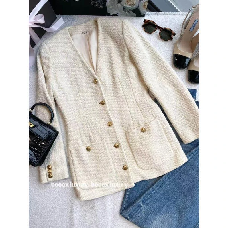 95新 GUCCI/古驰  aa3844 棉 编织金扣夹克外套 36码 微瑕