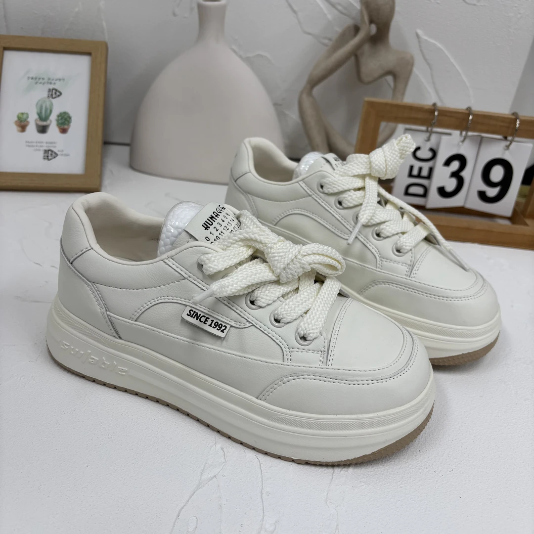 8076 小白鞋女2025新款女鞋爆款厚底增高鞋