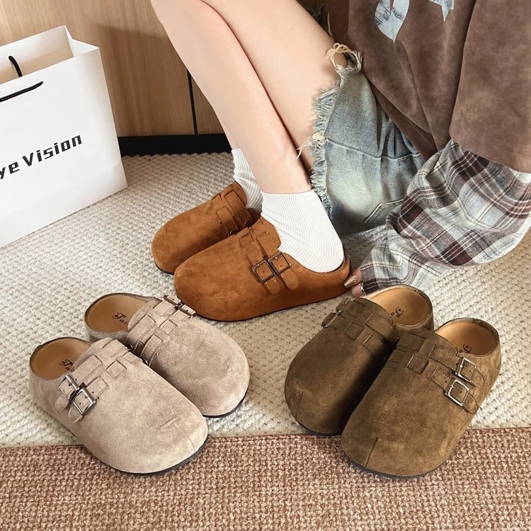 2025新款厚底包头半拖鞋女外穿百搭懒人一脚蹬休闲勃肯鞋春夏款