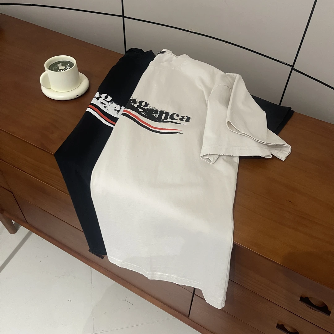 FUJIA STYLE新款韩版休闲潮流泼墨字母圆领T恤DH013