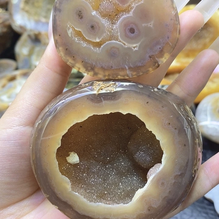 未镶嵌珠宝半成品紫晶黄软奇石盆