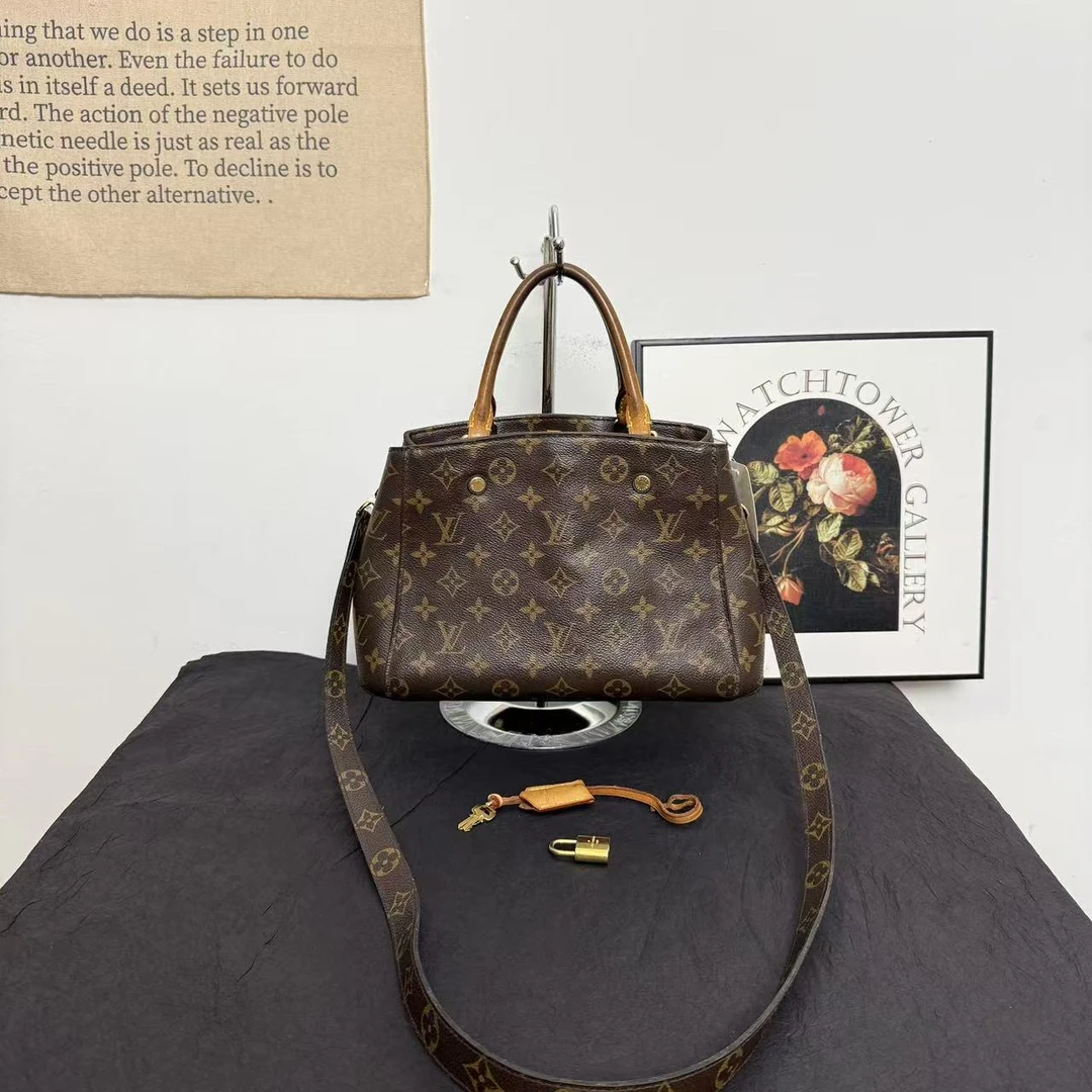95新 LouisVuitton/路易威登 lv蒙田包/斜跨包/手提包/单肩包