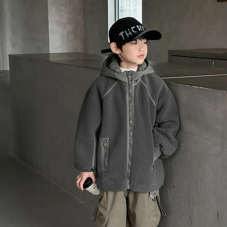 【栗子】男童棉衣2024时尚加棉加厚宽松保暖棉袄外套BK8015