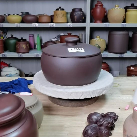 茶叶罐紫砂四饼茶叶罐老紫泥素面238