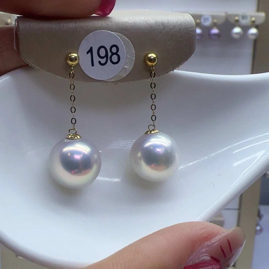 淡水珍珠耳饰18K金镶嵌