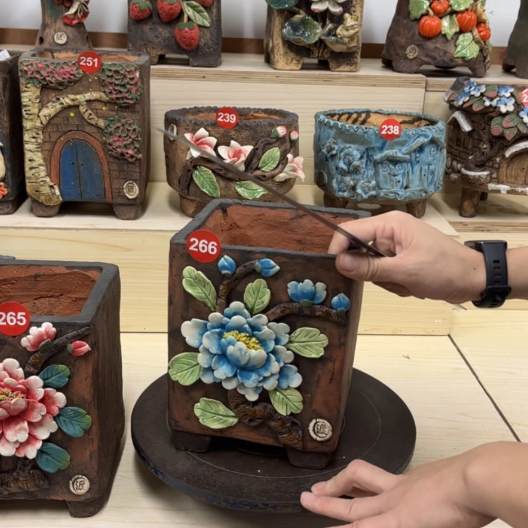 【闪购商品】紫砂花盆266内口13外高19