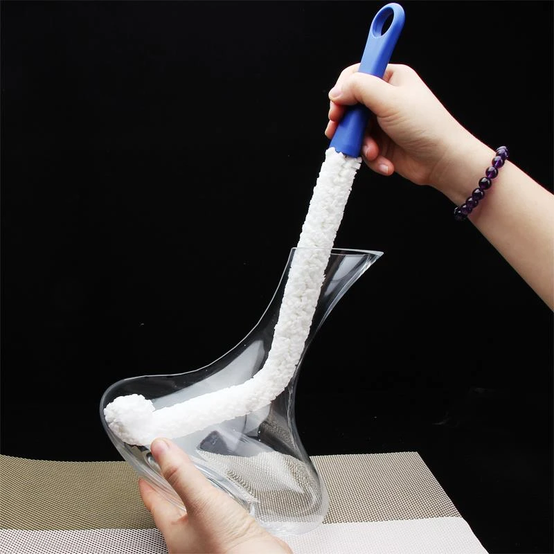 多功能洗醒酒器刷子玻璃杯刷子酒具酒瓶清洁刷子红酒杯刷子可弯曲