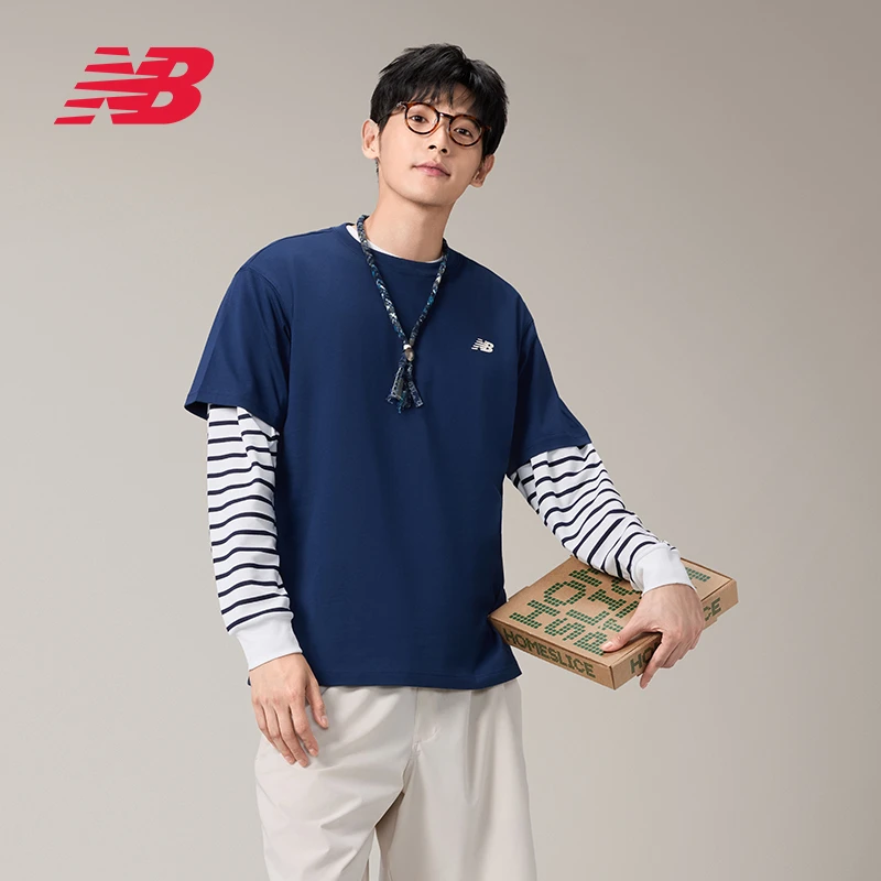 【流光风】 NB官方正品25夏新款男印花圆领T恤宽松短袖AMT52392