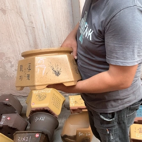 紫砂花盆手工艺品