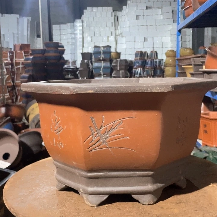 36红色八方花盆花盆