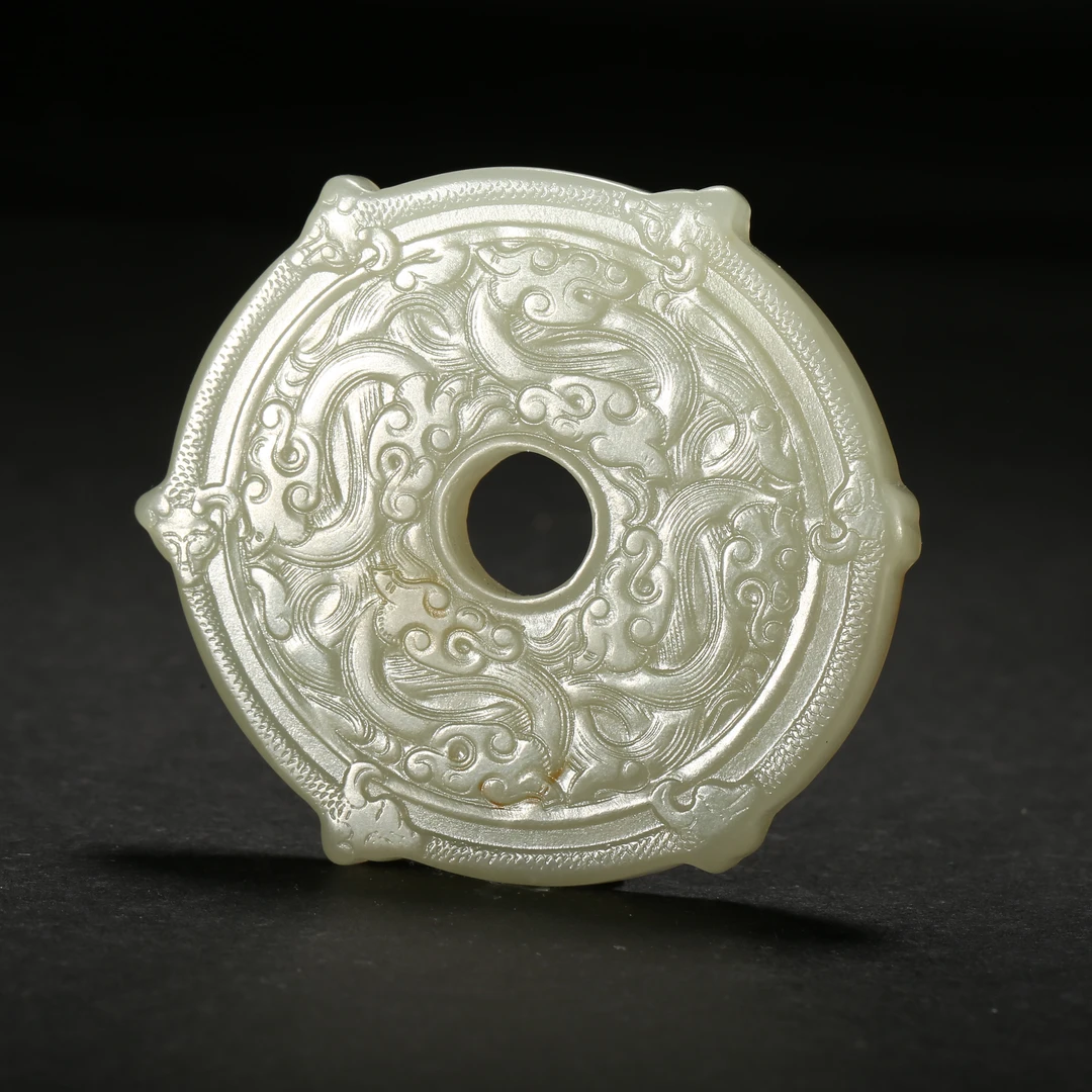 二十世纪*浮雕龙纹玉璧/03JSD1009/和田玉【北京文博】