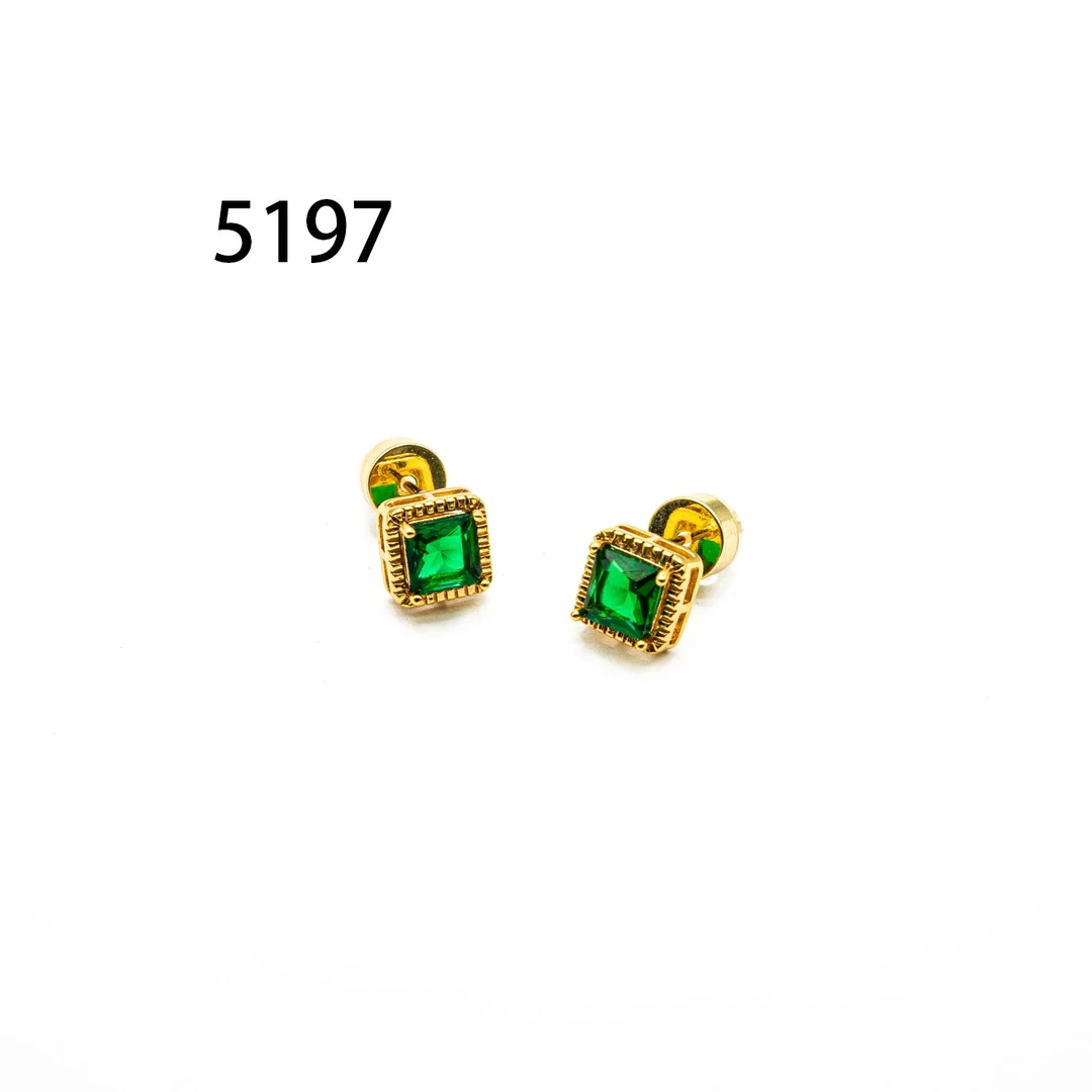 铜合金耳饰 简约镶嵌个性气质耳环小众设计高级感耳钉耳饰～5197