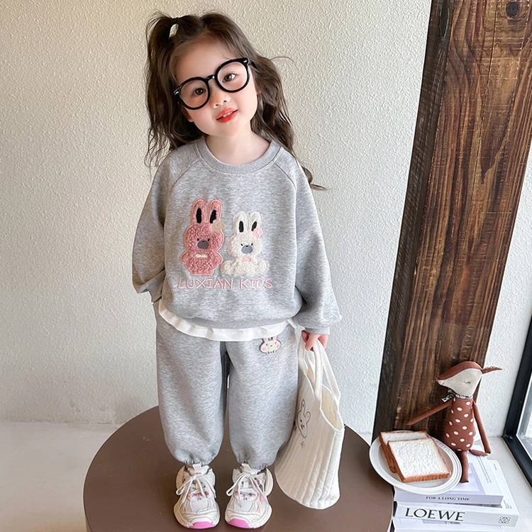 女童套装春款潮款儿童两件套洋气女孩宝宝新款运动服2025休闲高档