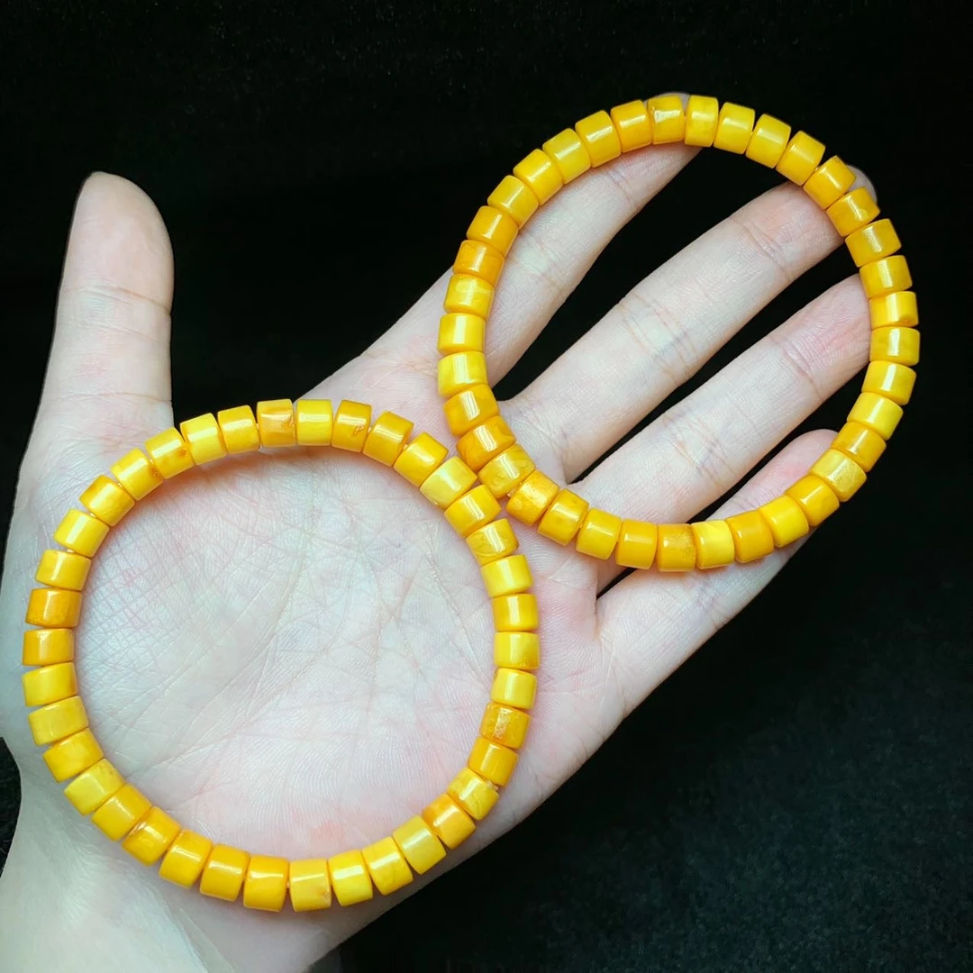 【云上叙】23 V47443-蜜蜡单圈手串-多样性发一件-6x4mm（东哥）