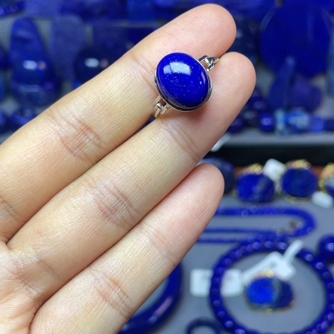 青金石银S925镶嵌戒指（可调节）