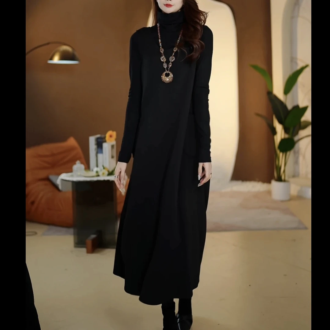 【连衣裙】QD82364(背心连衣裙）长款时尚遮肉显瘦气质宽松连衣裙