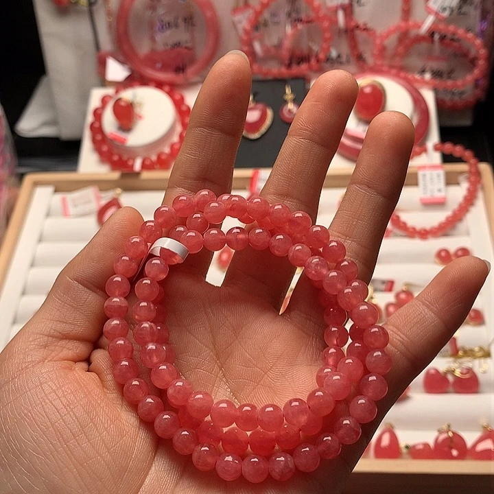 菱锰矿（红纹石）手绳未镶嵌