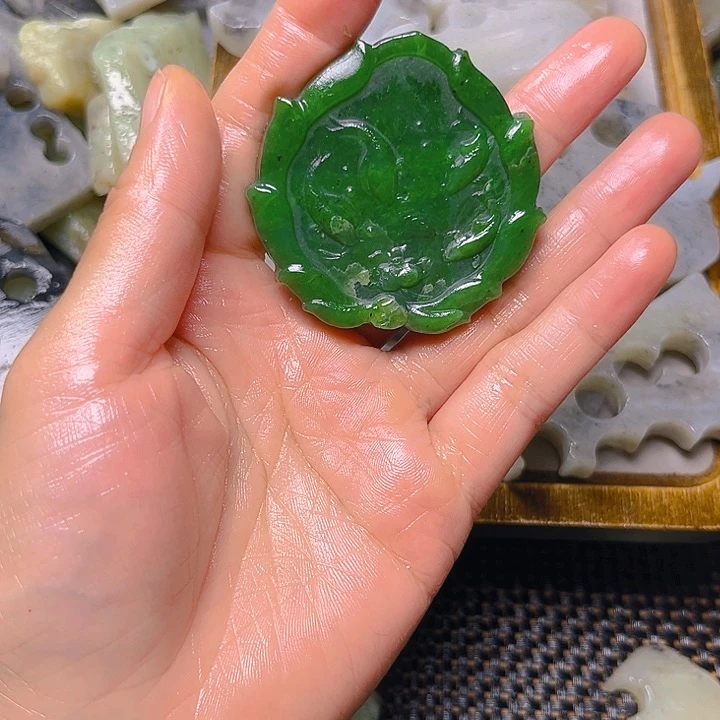未镶嵌和田玉珠宝半成品掌*