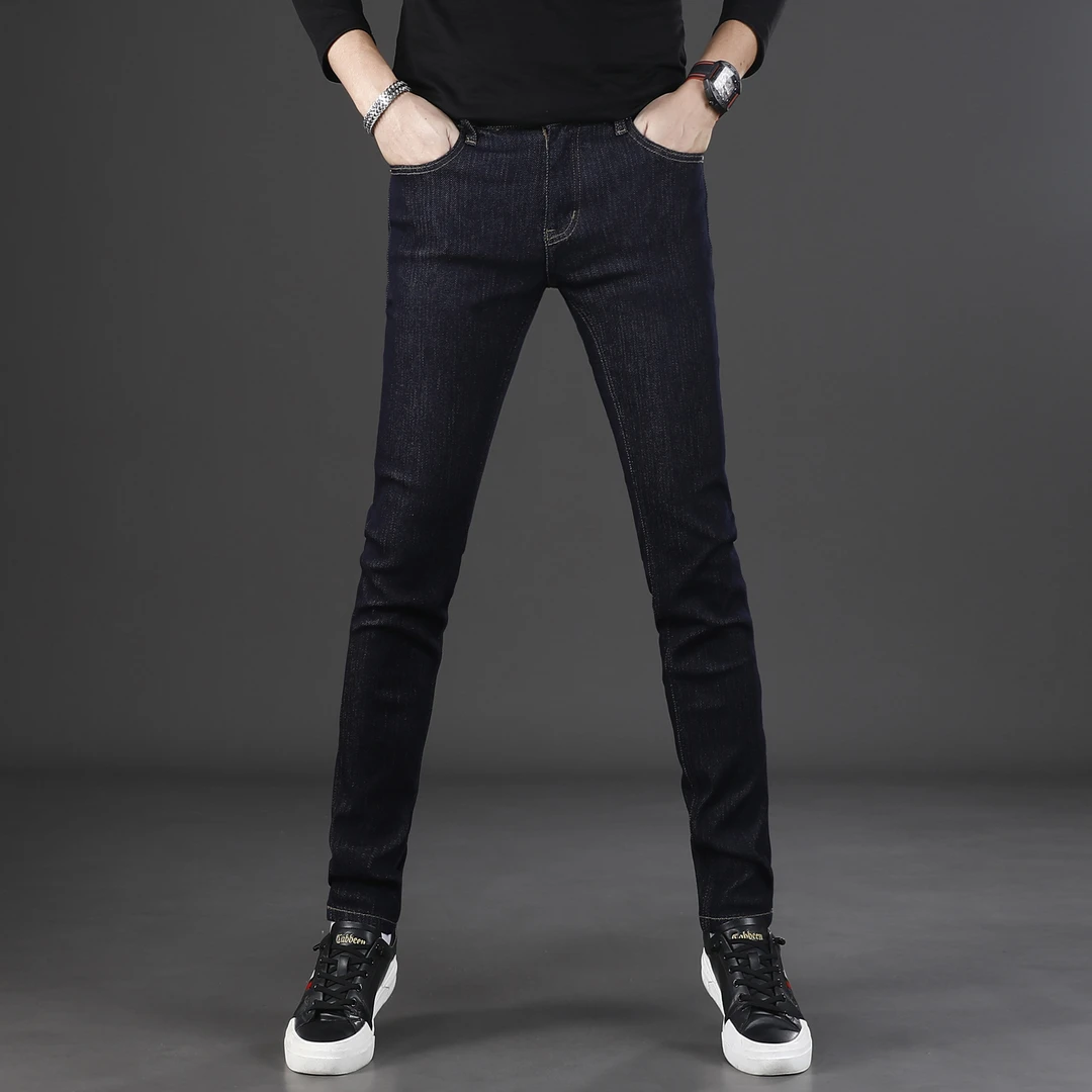 高端不掉色牛仔裤男款秋冬季爆款2025新款修身小脚裤弹力男装裤子