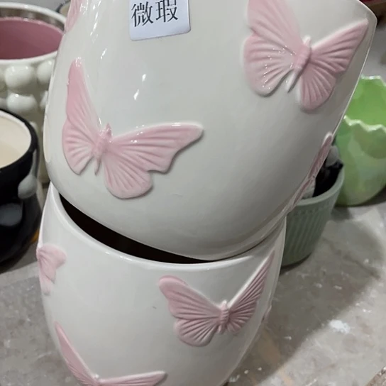 多肉绿植陶瓷花盆9.9包邮，有孔