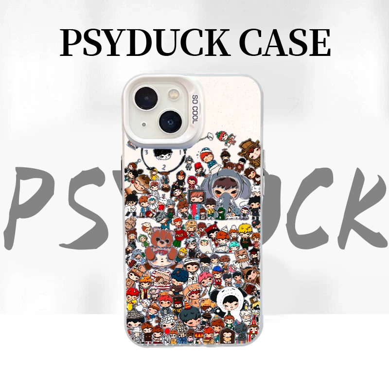 适用苹果华为一加小米小野组合彩银白底卡通动漫全包防摔手机壳