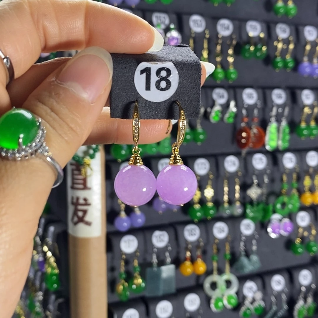 银S925镶嵌翡翠耳饰18