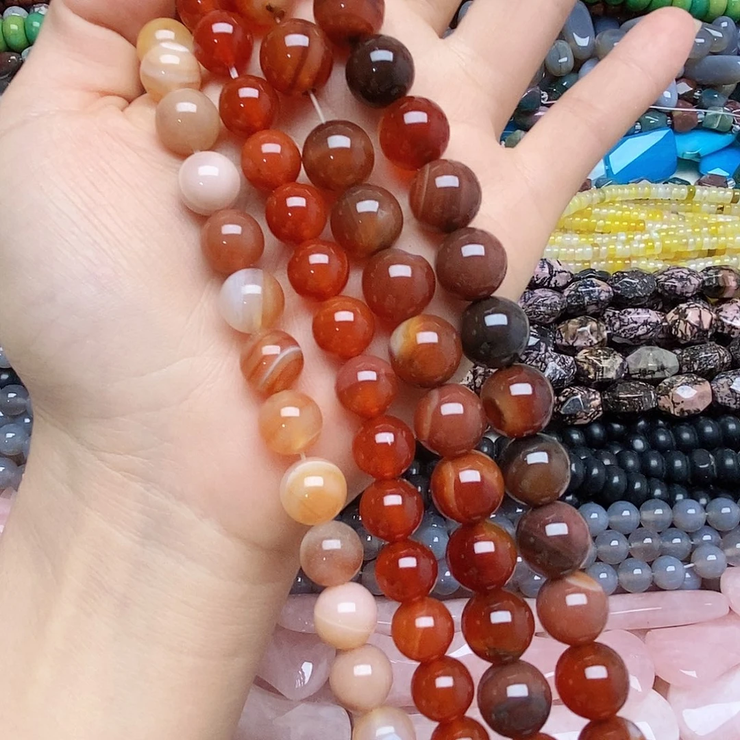 玛瑙/玉髓未镶嵌珠宝半成品打包四条出