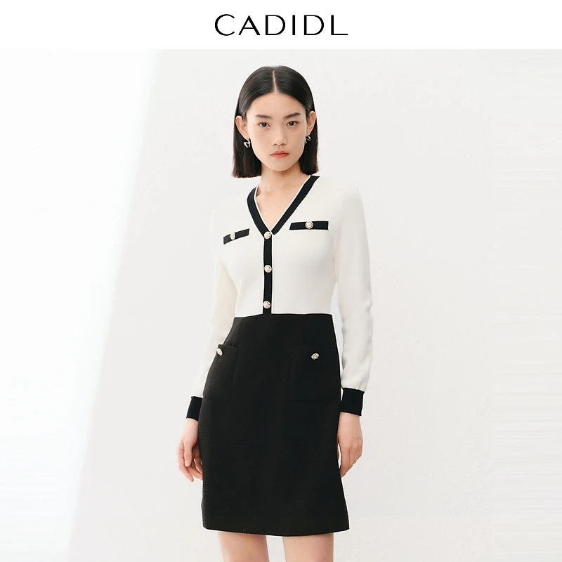 【CADIDL】臻质都市摩登优雅简约长款连衣裙CF04293