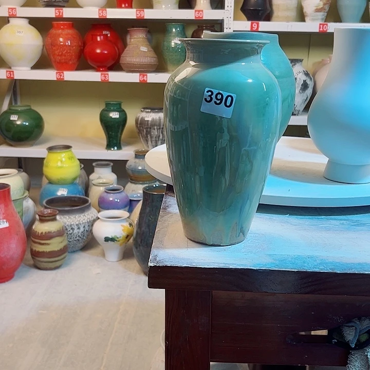 @***茶瓷片高28口8。摆件。390