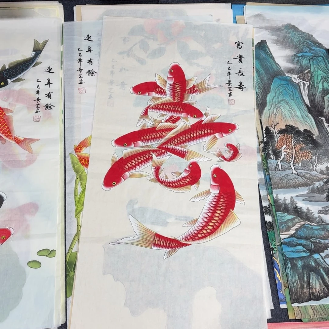 国画100×50工笔手绘画画画