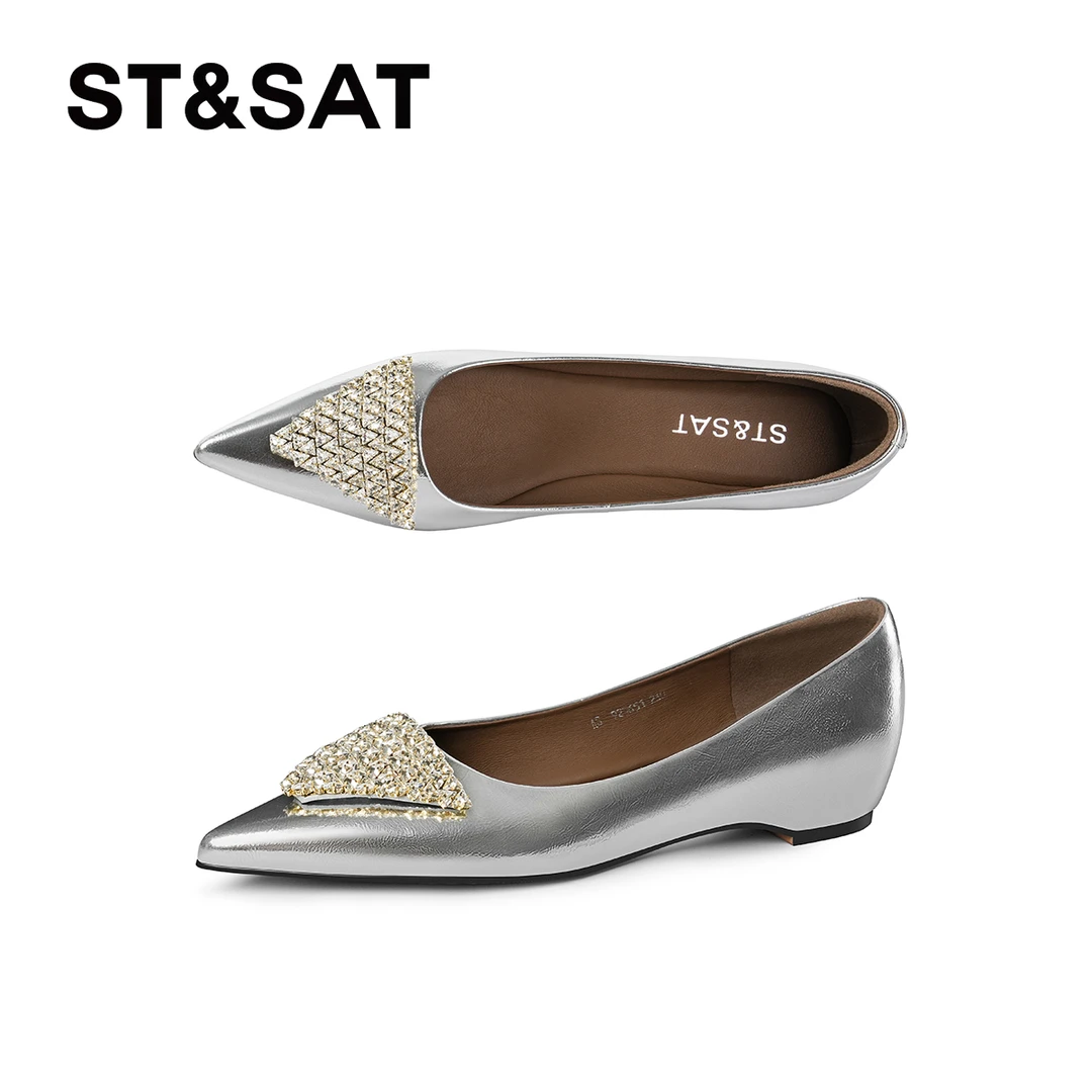 舒适平跟尖头单鞋夏季时尚女鞋浅口气质跟鞋休闲