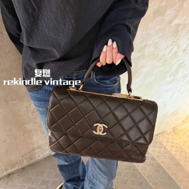 95新 Chanel/香奈儿 复燃精选/17p trendycc手提包缺肩带