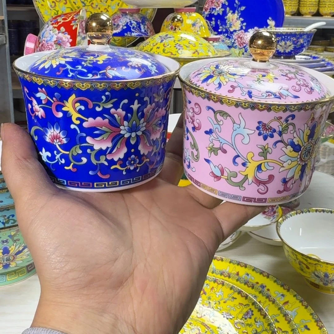 陶瓷其他景德镇珐琅彩餐具2个