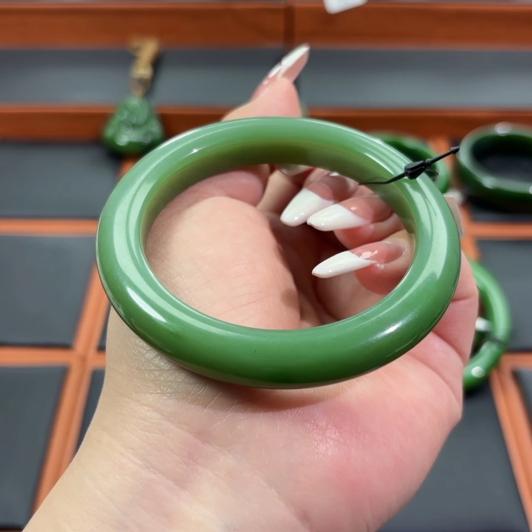 和田玉未镶嵌手镯57-58