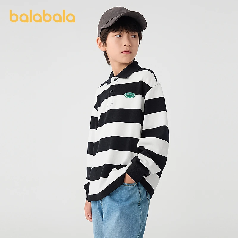 巴拉巴拉童装儿童卫衣女童男童2025春秋装宽松中大童polo百搭上衣