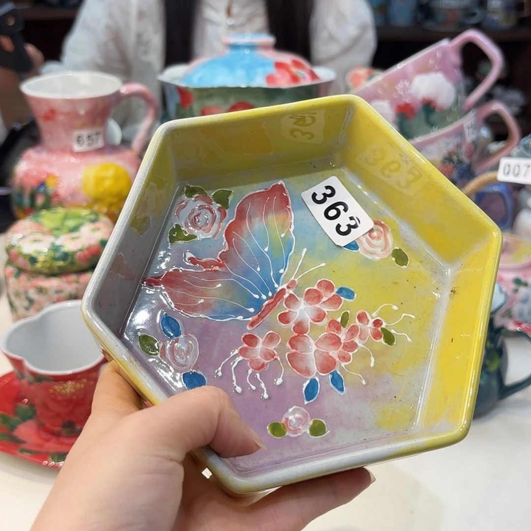 瓷片景德镇手绘高温釉下彩陶瓷茶具