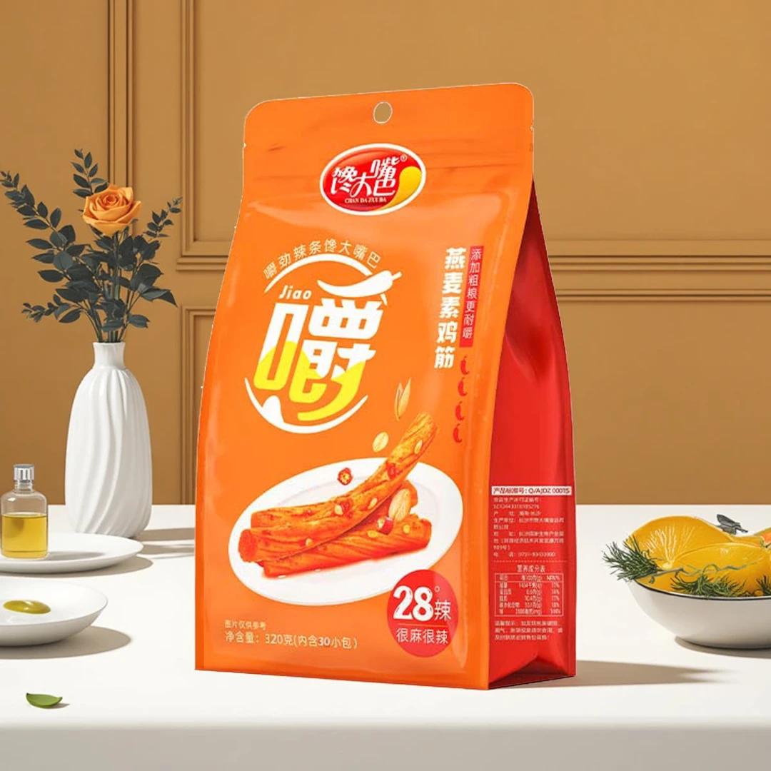 馋大嘴巴嚼劲辣条30包/1袋燕麦素鸡筋儿时辣条礼包粗粮面筋零食