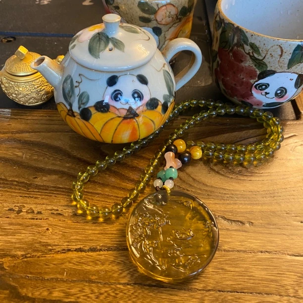 天然墨西哥蓝珀毛衣链S-5106