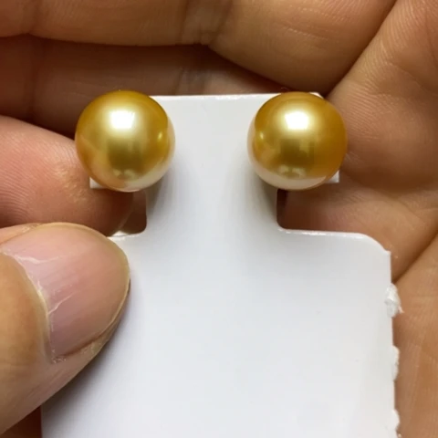 海水珍珠耳饰18K金镶嵌