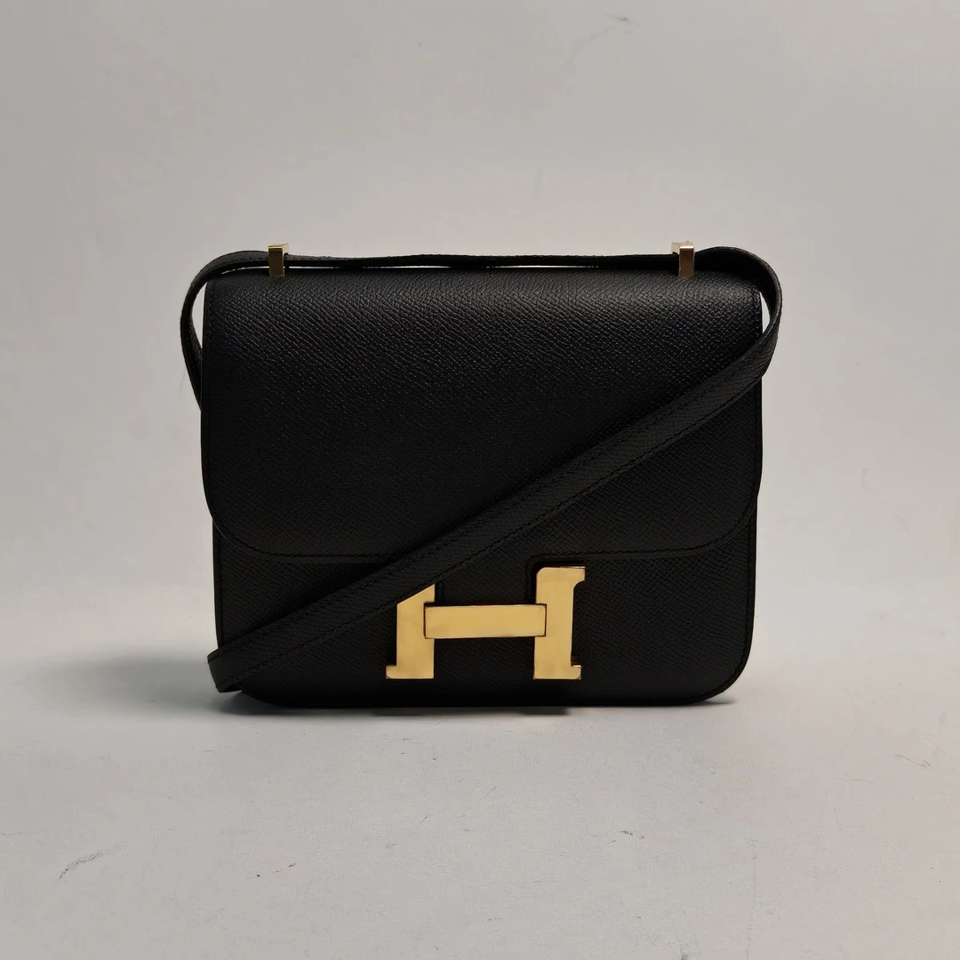 99新 Hermes/爱马仕 【娇】康康 19 黑色 Epsom皮 Z刻 111292