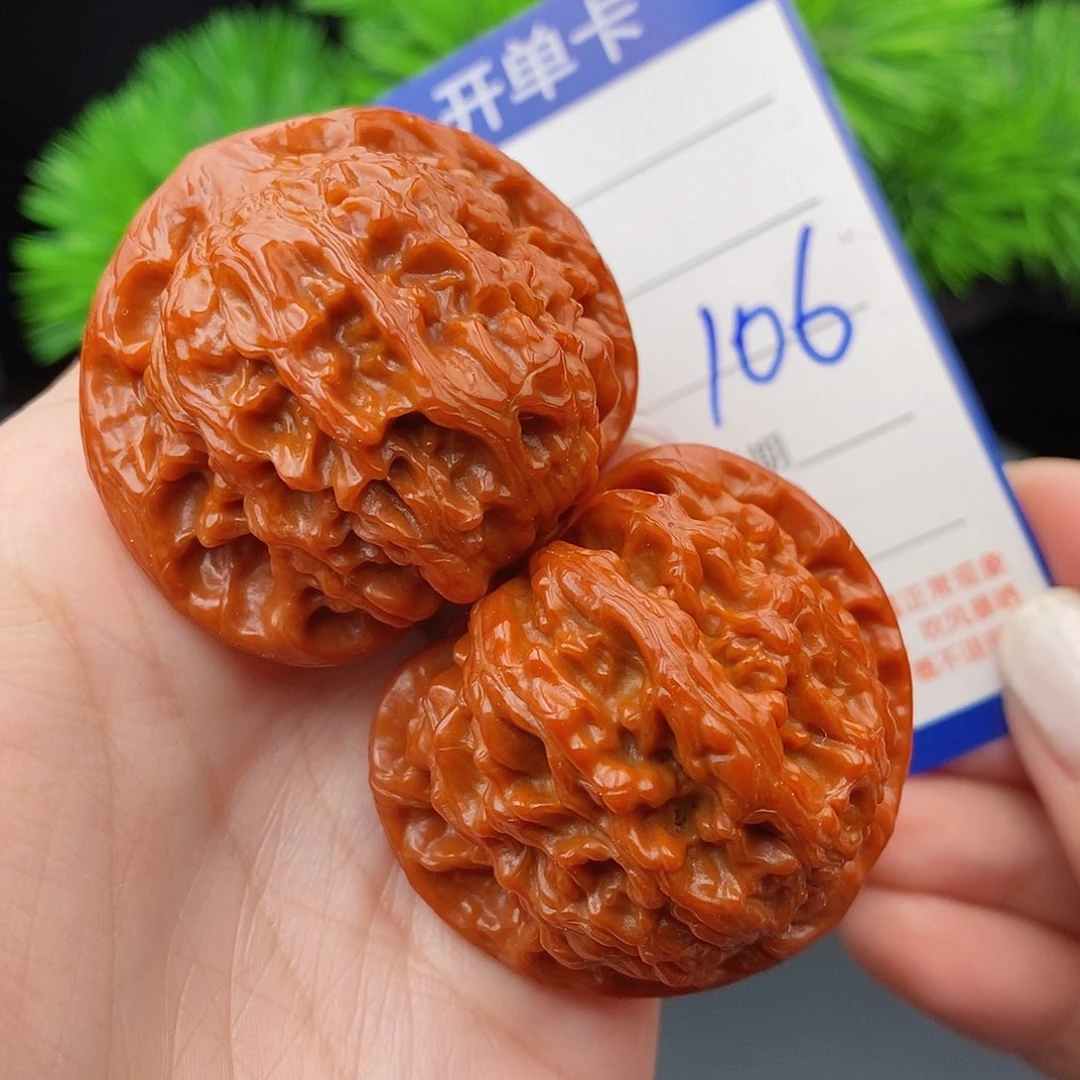 文玩核桃把件43红狮子106