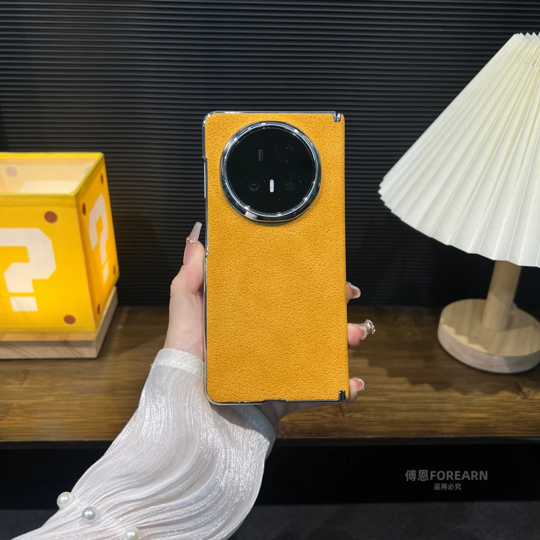 适用于荣耀magicv5手机壳v5折叠屏保护套真皮中轴超薄后壳外防摔