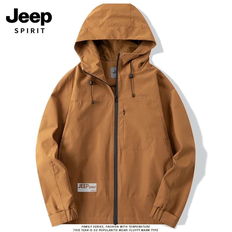 JEEPSPIRIT吉普时尚春秋季男防风防水夹克情侣薄款户外登山外套