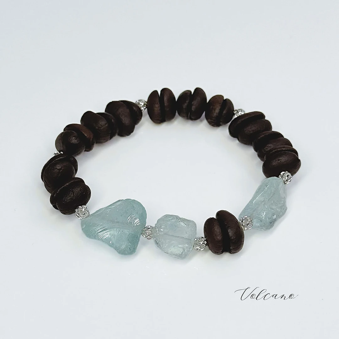 非金属木质手链 天然咖啡豆手串原创小众清新手链碎石手工饰品