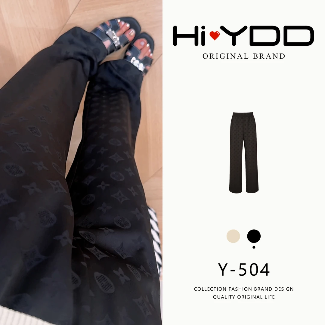 YDD•「Y-504」花罗镂空轻奢高级气质夏季凉感高腰直筒休闲裤XZ-8205