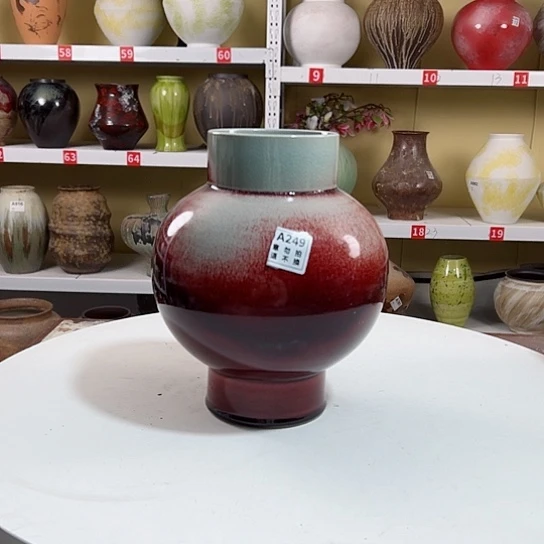 瓶高24口10。陶瓷花瓶摆件。249