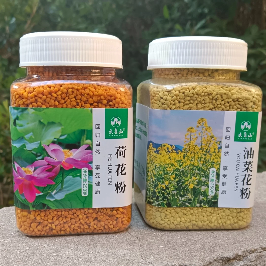 6瓶花粉组合装（2瓶荷花粉4瓶油菜花粉），自然晒干，干净，精挑细选