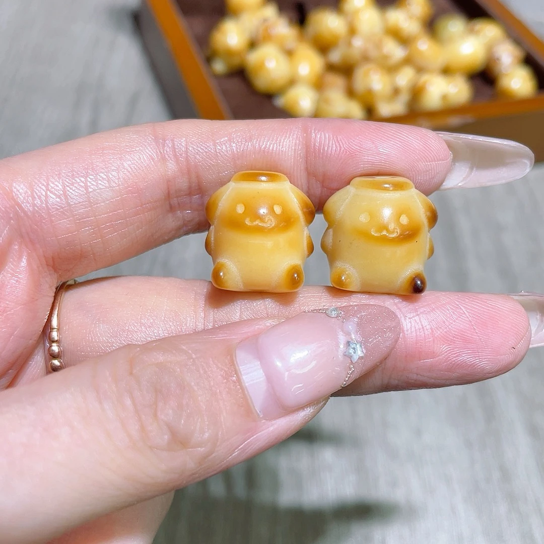 非金属树脂手链 菩提根炭烧小熊布丁狗文玩配饰可盘玩解压